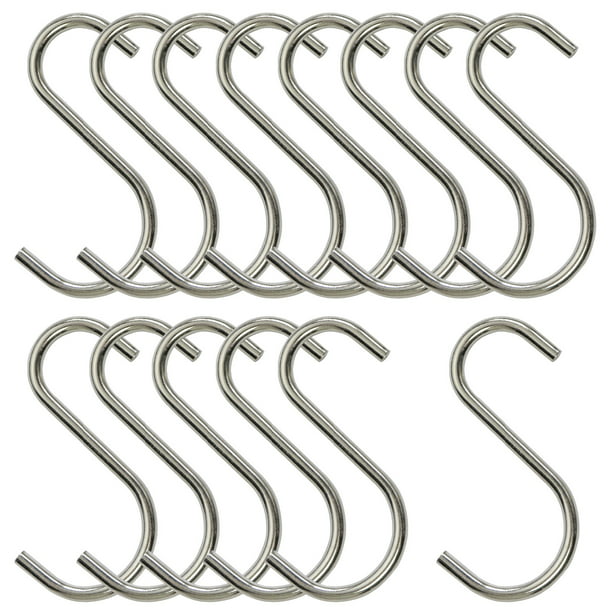 Aexit 5X Universal Hooks 2.7 Long Silver Tone Metal Ball End Hanger S S-Hooks Shape Hooks 
